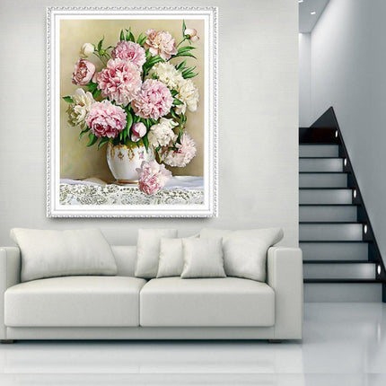 Enchanting Peony Blossom Diamond Painting Kit for Elegant Home Decor - Très Elite