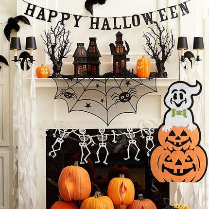 Enchantingly Spooky Ghost and Pumpkin Halloween Wall and Door Decor - Très Elite