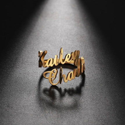 Engraved Stainless Steel Couples' Name Rings - Celebrate Your Unique Bond - Très Elite