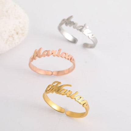 Engraved Stainless Steel Couples' Name Rings - Celebrate Your Unique Bond - Très Elite