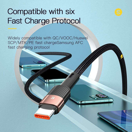 Essager 6A USB-C Charging Cable - Fast Data Transfer & Quick Power Delivery for Huawei P40 Pro, Samsung S21 Ultra, Poco - 66W Rapid Charger - Très Elite