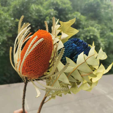Eternal Banksia Pagoda Floral Arrangement - 30cm Unique Organic Centerpiece for Home and Special Events
