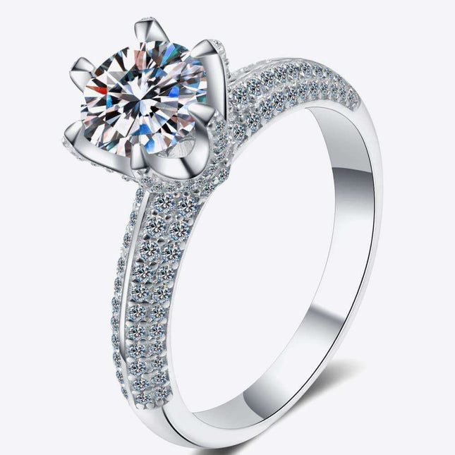 Eternal Elegance: 2 Carat Lab-Diamond Sterling Silver Ring with Zircon Detailing