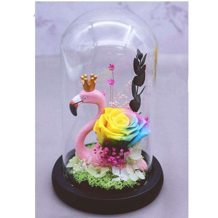 Eternal Elegance Glass Dome - Preserved Rose and Hydrangea for Timeless Charm - Très Elite