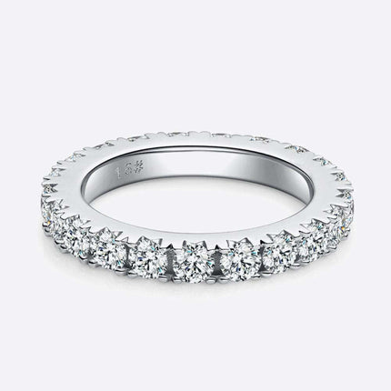 Eternal Elegance Moissanite Infinity Ring in Platinum-Plated Sterling Silver