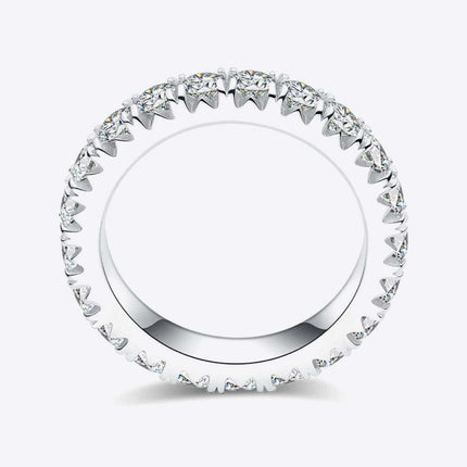 Eternal Elegance Moissanite Infinity Ring in Platinum-Plated Sterling Silver