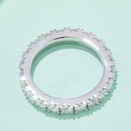 Eternal Elegance Moissanite Infinity Ring in Platinum-Plated Sterling Silver