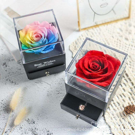 Eternal Elegance Rose Glass Display - A Timeless Tribute to Lasting Affection - Très Elite