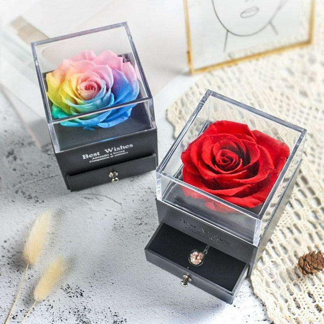 Eternal Elegance Rose Glass Display - A Timeless Tribute to Lasting Affection