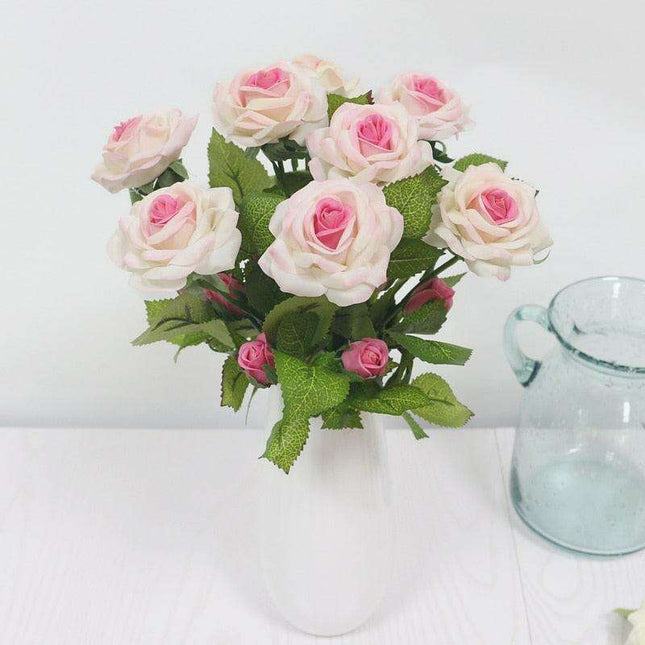 Eternal Elegance: Stunning Handcrafted Faux Latex Rose Branch for Timeless Décor