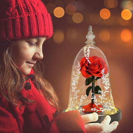 Eternal Enchantment LED Rose in Glass Dome - Timeless Beauty Display - Très Elite