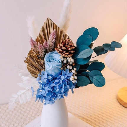 Eternal Hydrangea and Bunny Tail Dried Floral Arrangement - Très Elite