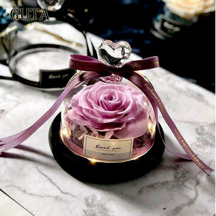 Eternal Romance - Glass Enchantment with Preserved Roses and LED Lights - Très Elite