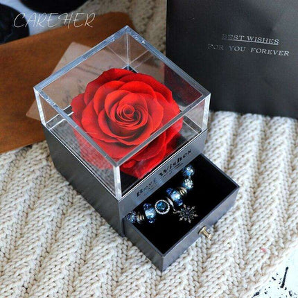 Eternal Romance - Glass Enchantment with Preserved Roses and LED Lights - Très Elite
