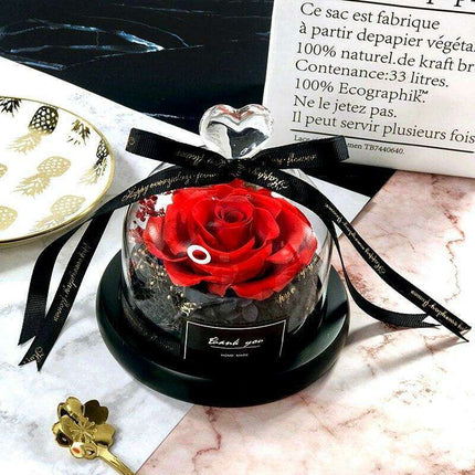 Eternal Romance - Glass Enchantment with Preserved Roses and LED Lights - Très Elite