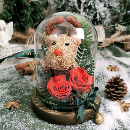Eternal Romance - Glass Enchantment with Preserved Roses and LED Lights - Très Elite