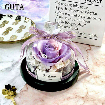 Eternal Romance - Glass Enchantment with Preserved Roses and LED Lights - Très Elite