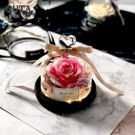 Eternal Romance - Glass Enchantment with Preserved Roses and LED Lights - Très Elite