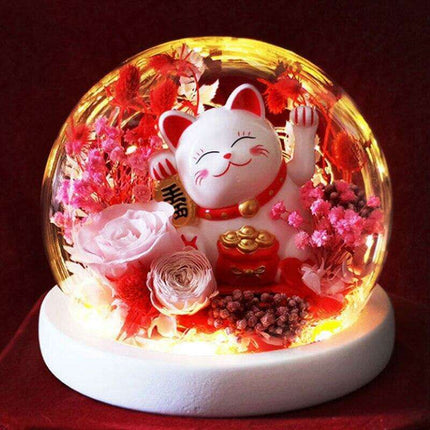 Eternal Romance - Glass Enchantment with Preserved Roses and LED Lights - Très Elite