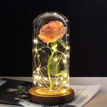 Eternal Rose LED Glass Dome for Enchanting Decor