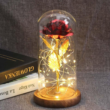 Eternal Rose LED Glass Dome for Enchanting Decor