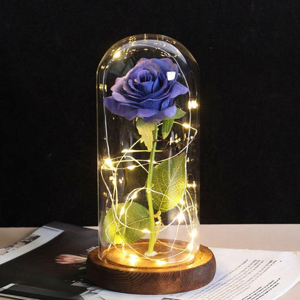 Eternal Rose LED Glass Dome for Enchanting Decor