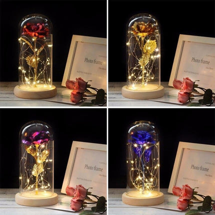 Eternal Rose LED Glass Dome for Enchanting Decor