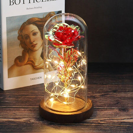 Eternal Rose LED Glass Dome for Enchanting Decor