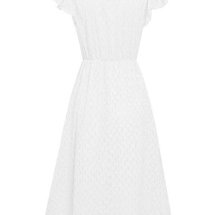 Euro-American V-Neck Cotton Dress with Waist Tie - Elevate Your Spring-Summer Style - Très Elite