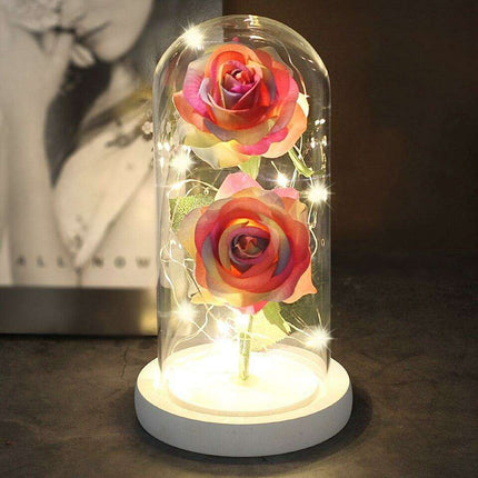 Everlasting Love: Enchanted Rose Display in Heart-Shaped Glass Dome - Luxurious Gift for Memorable Occasions - Très Elite