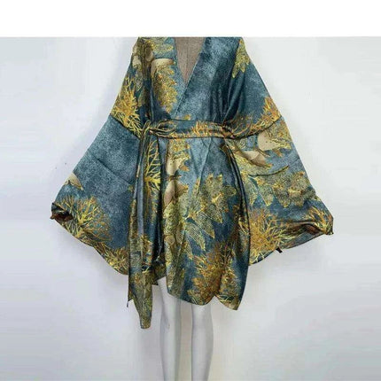 Exotic African-Inspired Kimono Cardigan: Stylish Beach Cover-Up with Cultural Elegance