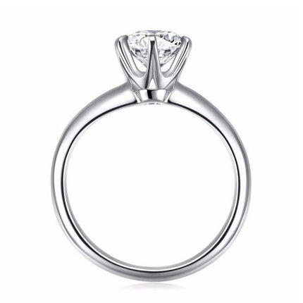 Exquisite 18K White Gold Plated Lab Diamond Ring for Women - A Touch of Elegance