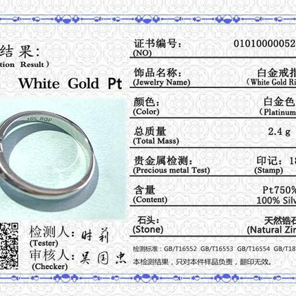 Exquisite 18K White Gold Plated Lab Diamond Ring for Women - A Touch of Elegance