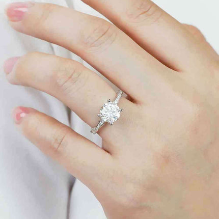 Exquisite 1.5 Carat Lab-Grown Diamond Sterling Silver Ring: Timeless Elegance and Authenticity