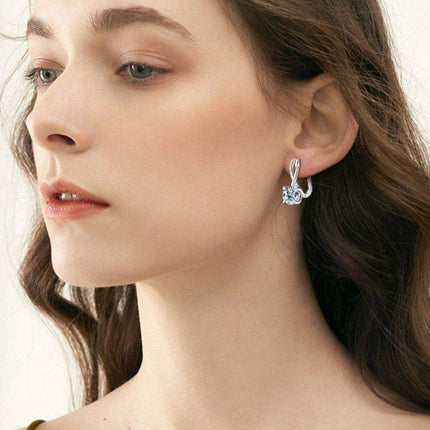 Exquisite 4 Carat Moissanite and Zircon Sterling Silver Earrings with Elegant Gold and Platinum Finish
