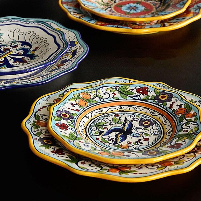 Exquisite Artisan Ceramic Dining Plate Collection
