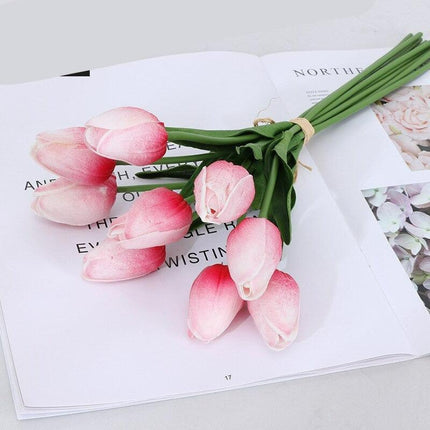 Exquisite Elegance: 10PCS Premium Artificial Tulip Flower Set..