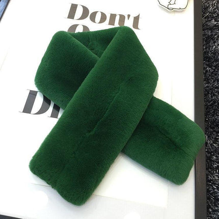 Exquisite Rex Rabbit Fur and Leather Korean Winter Wrap - Très Elite
