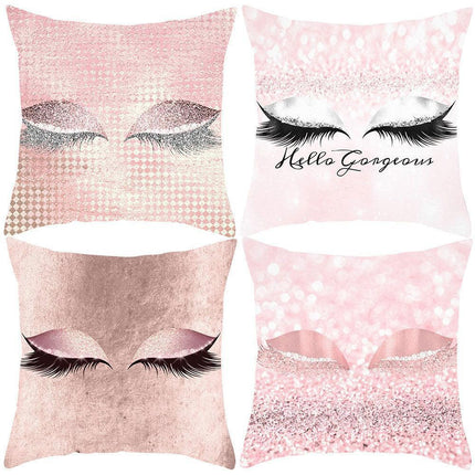 Eyelash Pattern Decorative Pillow Cover with Zipper - Chic Home Accent - Très Elite