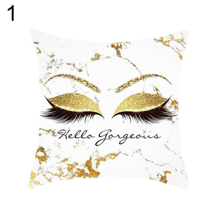 Eyelash Pattern Decorative Pillow Cover with Zipper - Chic Home Accent - Très Elite