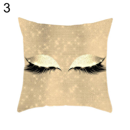 Eyelash Pattern Decorative Pillow Cover with Zipper - Chic Home Accent - Très Elite