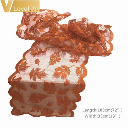 Fall Harvest Maple Leaf Lace Table Runner - Bring Seasonal Elegance to Your Dining Experience - Très Elite
