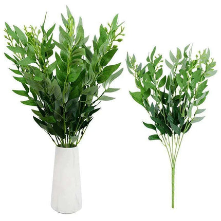 Elegant Faux Willow Leaf Bouquet: Chic Greenery for Sophisticated Home Decor