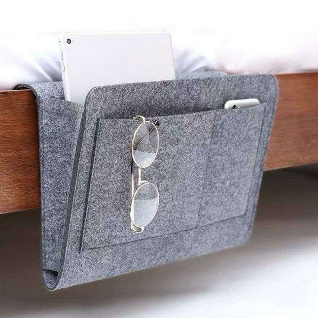 Felt Bedside Storage Pouch - Chic Organizer for Remote, Phone, and Glasses