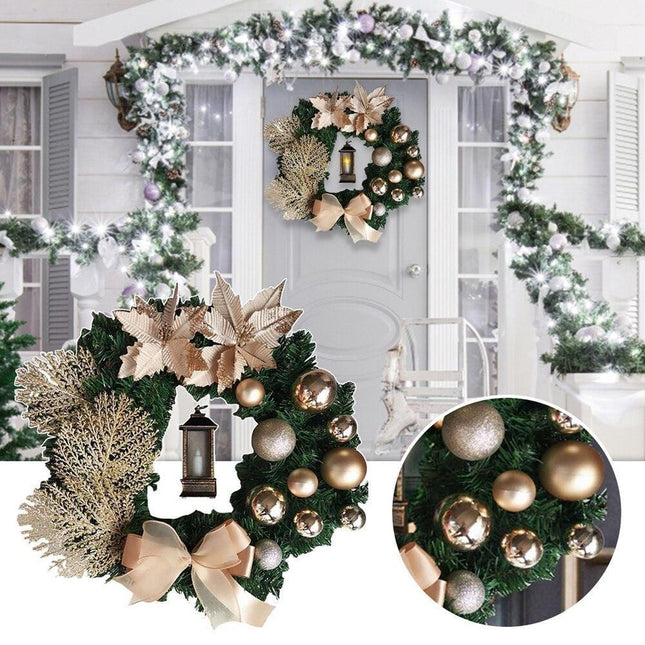 Festive Christmas Lantern Wreath: A Touch of Elegance and Warmth