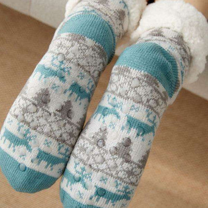 Festive Comfort Cotton Slipper Socks for Winter Warmth