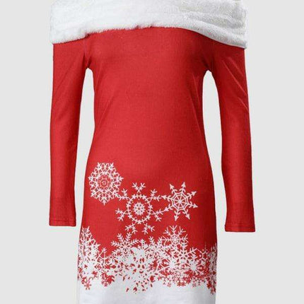 Festive Elegance: Women's Stylish Party Dress with Luxe Faux Fur Details - Très Elite