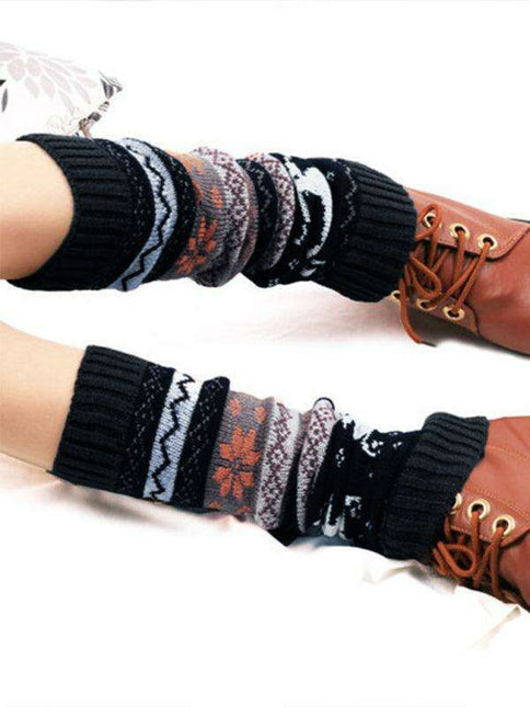 Festive Floral Leg Warmers for Cozy Winter Style