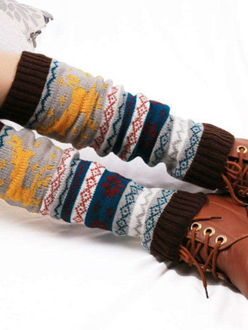 Festive Floral Leg Warmers for Cozy Winter Style