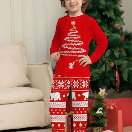 Festive Frost Kids' Christmas Tree Pajama Set for Cozy Holiday Nights - Très Elite